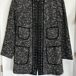 Nanette Lepore Women's Black and White Tweed Coat